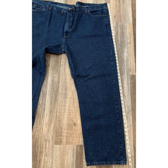 Wrangler Five Star Mens Jeans Blue Denim Relaxed Fit Dark Wash Size 50 X 32 NEW - Picture 11 of 12